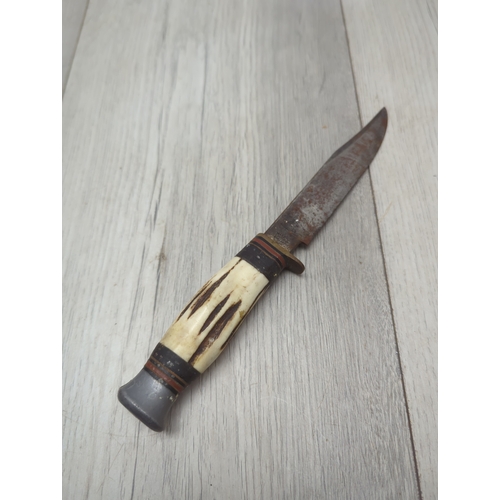 6 - Vintage Hunting Knife with Antler Handle