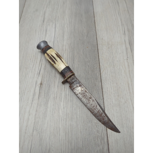 6 - Vintage Hunting Knife with Antler Handle