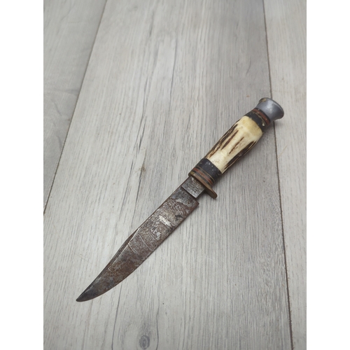 6 - Vintage Hunting Knife with Antler Handle