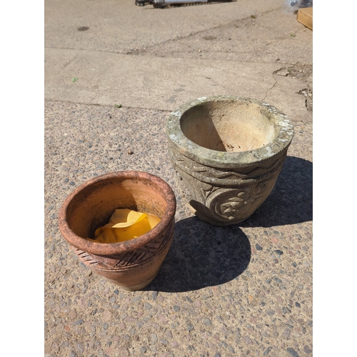 22 - Lot of 2 Terracotta Garden Planters
