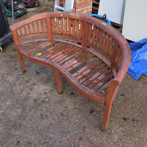Curved Wooden Bench