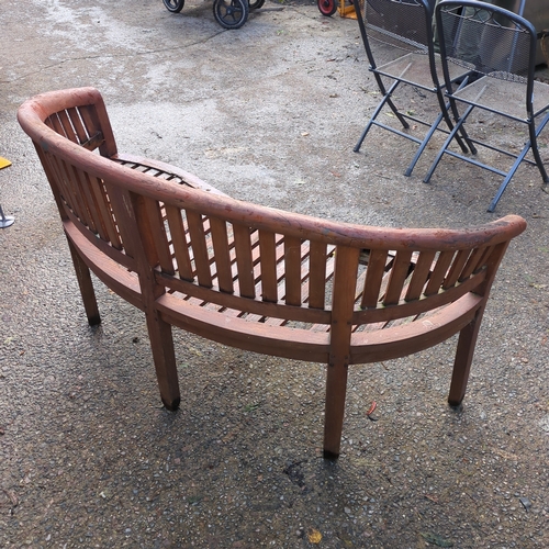 Curved Wooden Bench