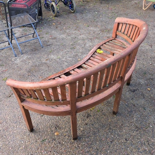 Curved Wooden Bench