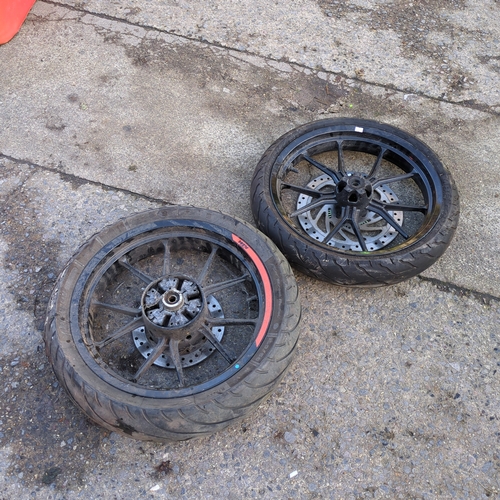 Lot of 2 KTM Motorcycle Wheels with Discs