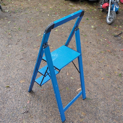 Blue Metal Step Ladder