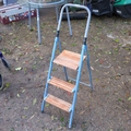 Folding Step Ladder with Wooden Steps