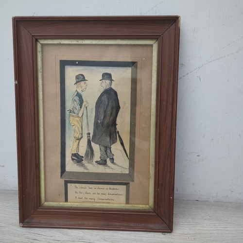 Framed Cartoon with Political Caption