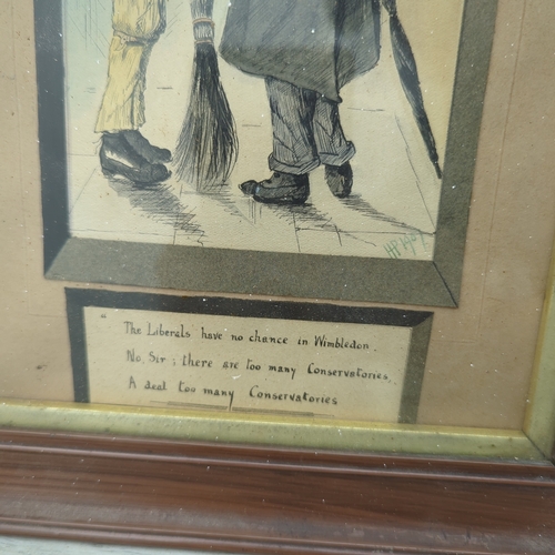 Framed Cartoon with Political Caption