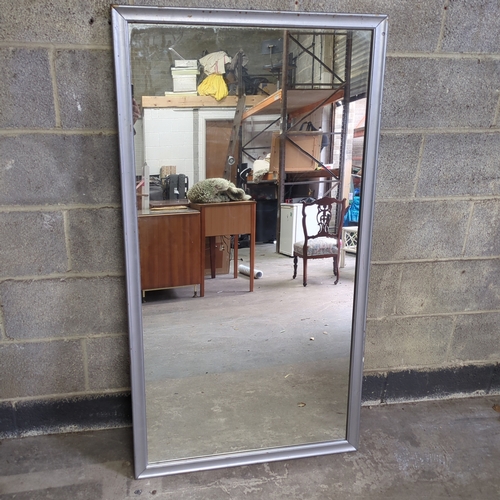 Large Rectangular Wall Mirror with Silver Frame