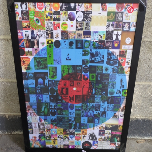 Framed Collage of Album Covers Poster