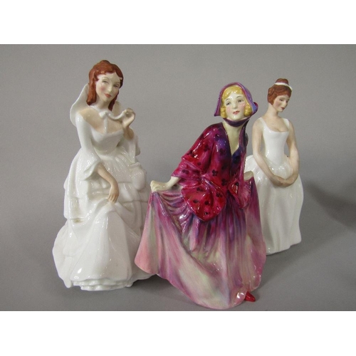 12 - A Royal Doulton figure of Sweet Anne HN1496 together with six further Royal Doulton figures of femal... 