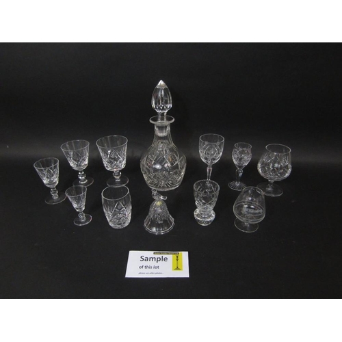 135 - A collection of star cut drinking glasses to include wines,sherry tumblers,etc,together with a furth... 