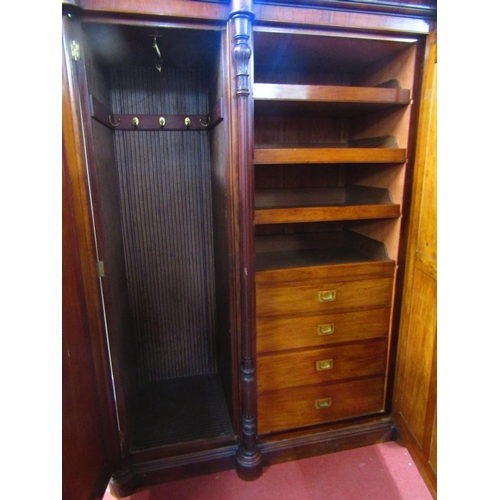 1516 - Good quality Victorian breakfront triple wardrobe,the central mirror panelled door enclosing a tower... 