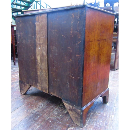 1533 - Early 19th century oak country made chest of three long drawers on bracket supports,94 cm wide