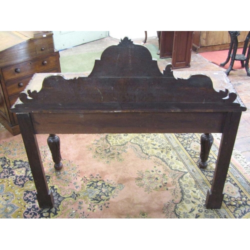 1543 - A Victorian oak hall table of narrow rectangular form with heavily carved detail,including mask,acan... 