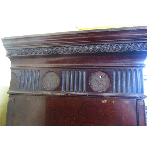 1549 - A Georgian mahogany state office cabinet the lower section enclosed by two panelled doors fitted wit... 