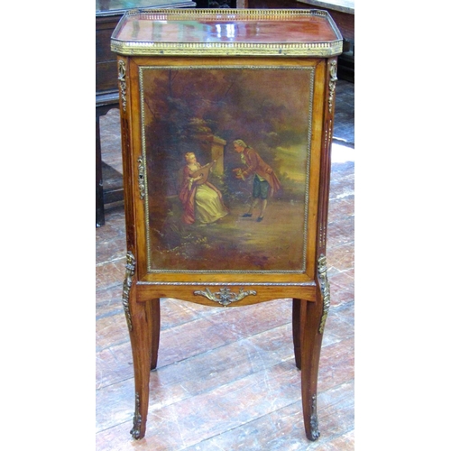 1560 - A late 19th century French folio/sheet music cabinet,the front elevation enclosed by a panelled door... 