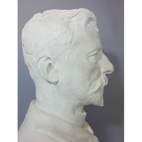 644 - A painted plaster bust of an Edwardian male character