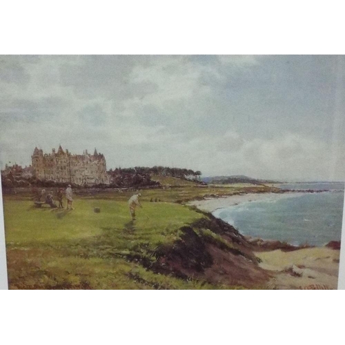 706 - Graeme W Baxter (20th century British) - Signed coloured limited edition print of a golfing scene at... 