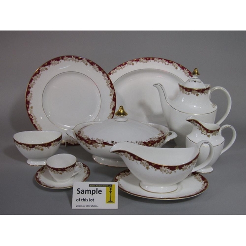 81 - A quantity of Royal Doulton Winthrop pattern wares comprising three two handled tureens and covers,p... 