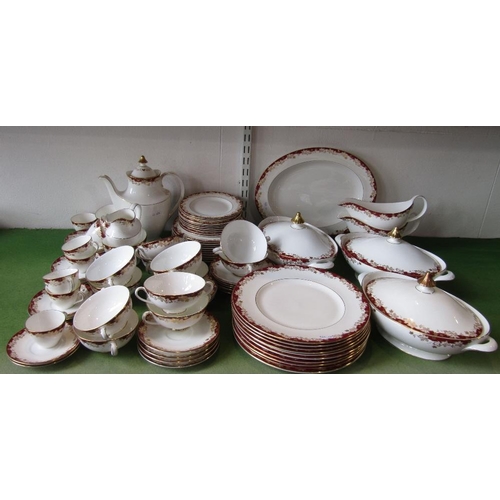 81 - A quantity of Royal Doulton Winthrop pattern wares comprising three two handled tureens and covers,p... 