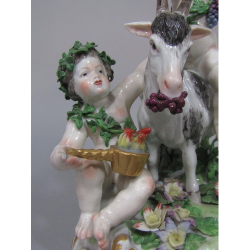 96 - A good quality 19th century continental figure group of a pair of Bacchanalian cherubs,one riding on... 