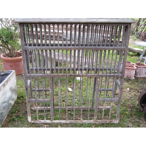 106 - A large 19th century plate rack of tapering form, 125cm high x 120cm long, with 66 divisions