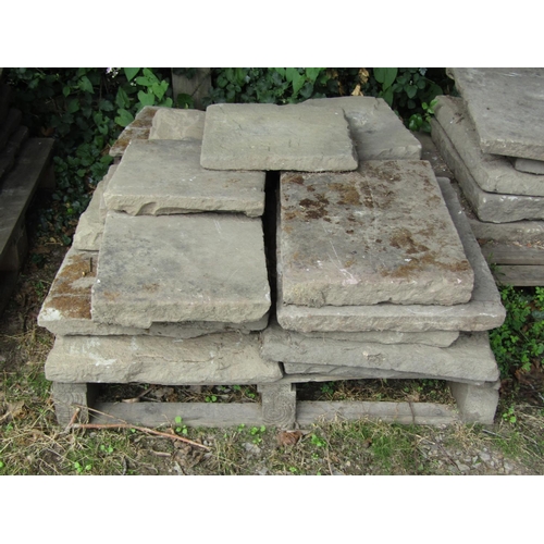 78 - Eight pallets of high quality natural stone flags, all of the same composition, with well cut edges,... 