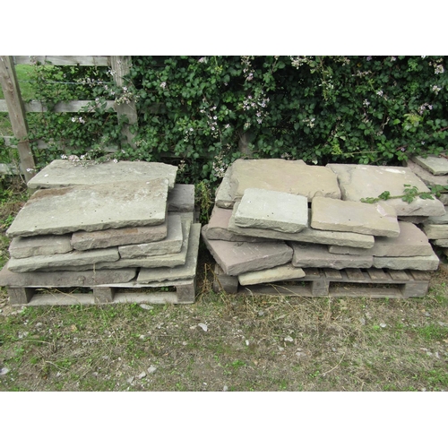 78 - Eight pallets of high quality natural stone flags, all of the same composition, with well cut edges,... 