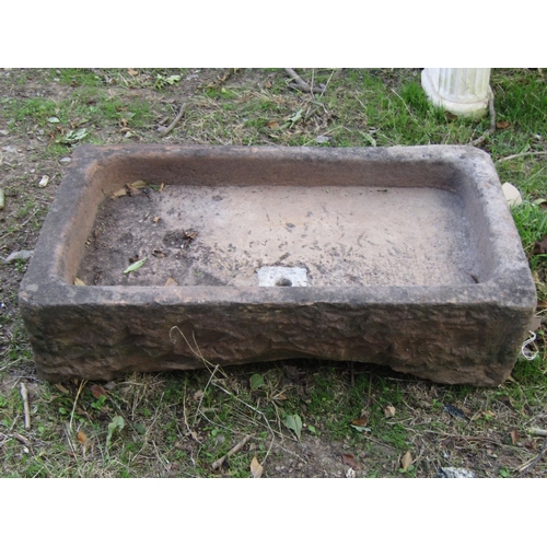 93 - A natural stone sink or trough with drain hole, 85cm x 50cm