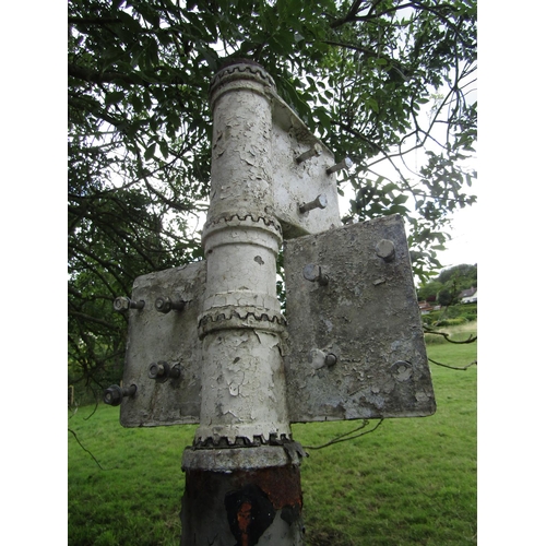 97 - A vintage road sign with three timber pointers, Oxlynch, Stroud and Gloucester