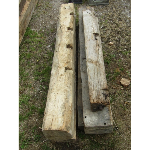 127 - Five reclaimed oak beams (ideal for lintels and fireplace arches) 190cm x 20cm x 25cm and smaller