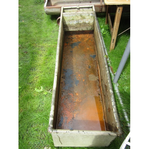 179 - A vintage galvanised iron water trough, 183cm long