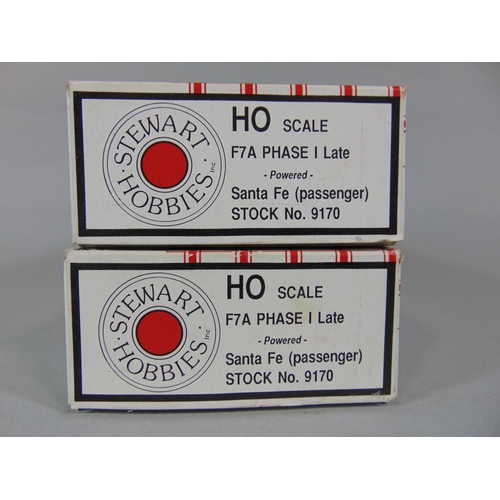 187 - 2 HO Santa Fe boxed locomotives by Stewart Hobbies, both stock no 9170, powered,F7A phase 1 late wit... 