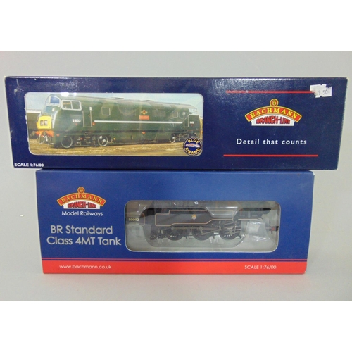 100 - 2 Bachmann locomotives: 32-359A BR Standard Class 4MT Tank 80092 and 32-055 Class 42 Warship Diesel ... 