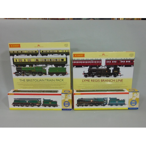 67 - 4 boxed Hornby items, each with a fault; 'The Bristolian Train Pack' R3401 and 'Lyme Regis Branchlin... 