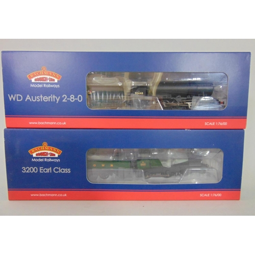 98 - 2 Bachmann locomotives: 32-260DC WD Austerity Class 90448 and 31-087 DC GWR 3200 Class 9003 GWR Gree... 