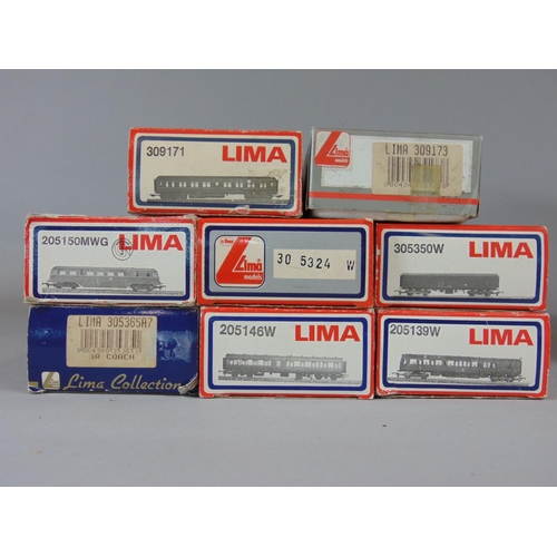 155 - Collection of Lima locomotives and rolling stock incl a GWR locomotive marked 4589, GWR diesel rail ... 