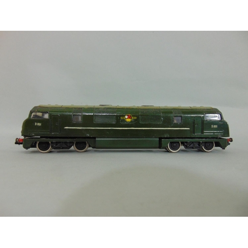 156 - Collection of Trix and Liliput locomotives andcoaches incl Warship class diesel  (repainted), LNER A... 