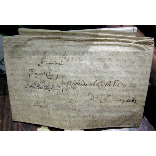 251 - A miscellaneous collection of 17th, 18th and 19th century parchment deeds, indentives, leases, mortg... 