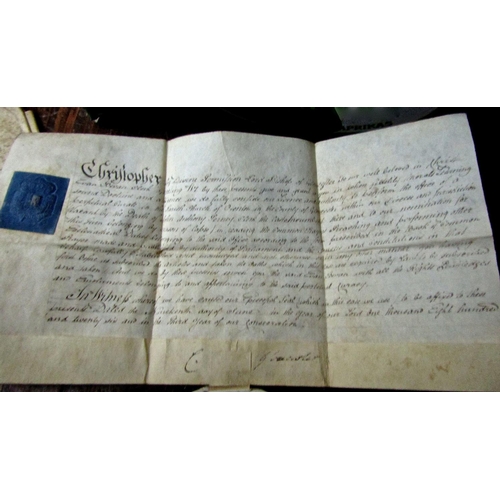 251 - A miscellaneous collection of 17th, 18th and 19th century parchment deeds, indentives, leases, mortg... 