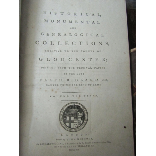 254 - Ralph Bigland - historical, Monumental and Genealogical Collections - Gloucestershire, two volumes, ... 