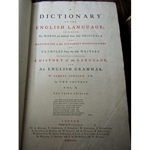 255 - Samuel Johnson – A Dictionary of the English Language, two volumes, 3rd edition, 1765, leather bound