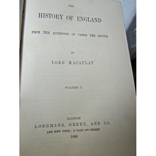 257 - Lord Maculay – The History of England from the accession of James II, eight volumes 1889, leather bo... 