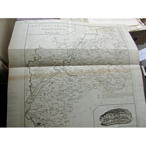 260 - Samuel Rudder - A New History of Gloucestershire 1779, with map and illustrations, leather bound