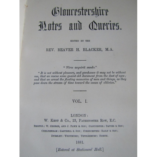 262 - Rev Beaver H Blacker - Gloucester Notes and Queries 1881 - 1914, leather bound, ten volumes (bound a... 