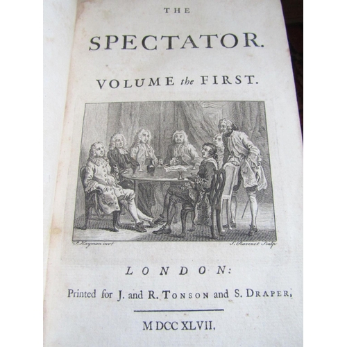 266 - The Spectator - volumes 1-8, 1747, leather bound