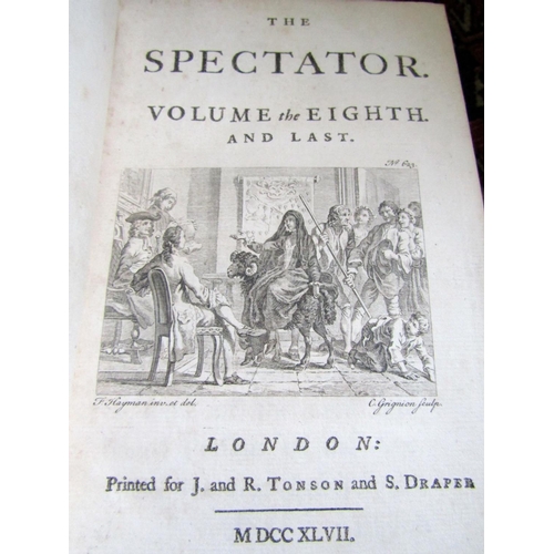 266 - The Spectator - volumes 1-8, 1747, leather bound