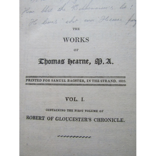 290 - Thomas Hearne M.A. - Four Volumes - volumes 1 and 2 - Robert of Gloucester Chronicles; volumes 3 and... 