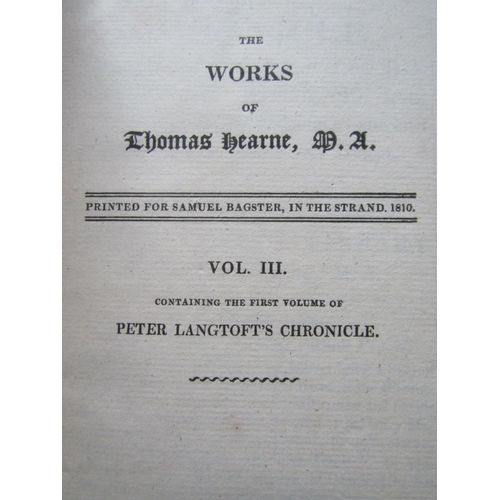 290 - Thomas Hearne M.A. - Four Volumes - volumes 1 and 2 - Robert of Gloucester Chronicles; volumes 3 and... 